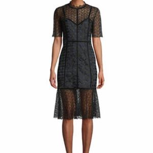 Black dress with blue underlay, size 10